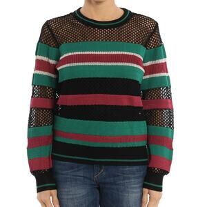 ISABEL MARANT ETOILE Deacon Open Knit Striped Crew Neck Sweater US6/EU36 Preppy